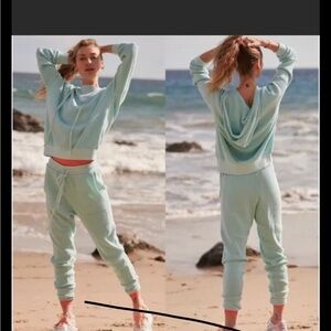 FP Movement by Free People Textured Green Hoodie and Joggers set